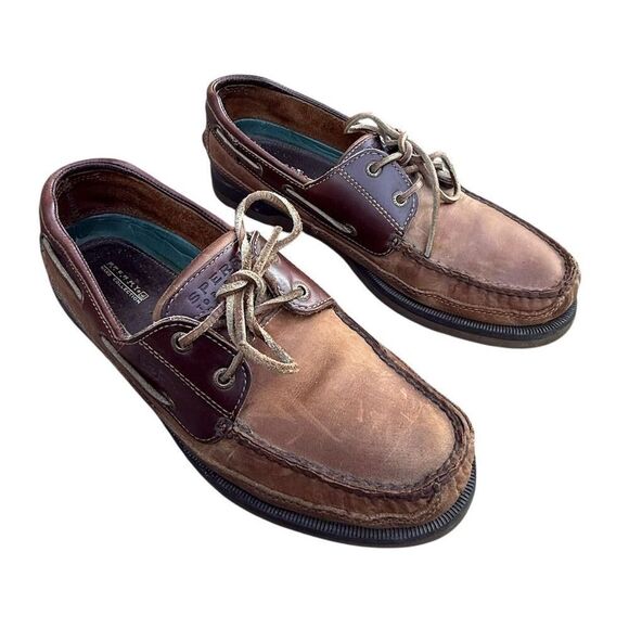 Sperry Men's Brown Leather Boat Shoes Size 12M Casual Moc Toe - Picture 10 of 11